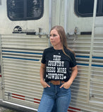 "This Country Needs More Cowboys" Graphic Tee - Black