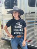 "This Country Needs More Cowboys" Graphic Tee - Black