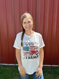 "So God Made A Farmer" Flag & Tractor Tee