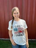 "So God Made A Farmer" Flag & Tractor Tee