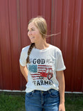 "So God Made A Farmer" Flag & Tractor Tee