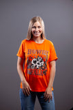 "Howdy Fall" Cow Print Pumpkin Graphic Tee - Orange