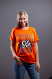 "Howdy Fall" Cow Print Pumpkin Graphic Tee - Orange