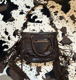 "Jenny" Hair On Hide Tooled Fringe Myra Purse #6852