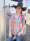 "Creek Will Rise" Serape V-Neck Top