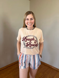 "Rough & Rowdy" Graphic Tee - Peach