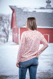 "Wildflower" Floral V-neck Long Sleeve Top - Pink