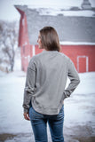 "Here You Come Again" Long Sleeve Henley Top - Gray